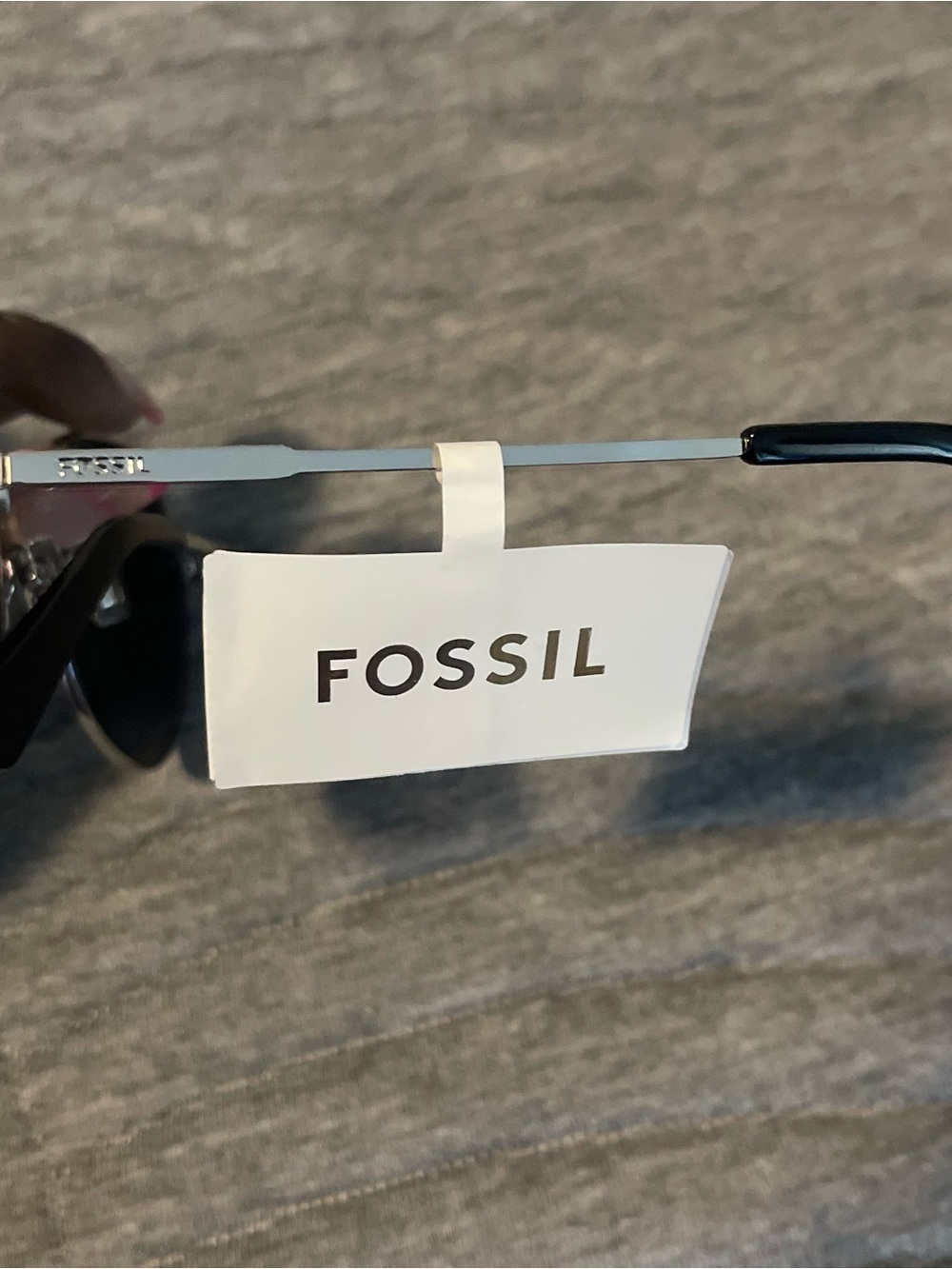 Fossil Silver Frame Sunglasses with Black Arms and Gradient Lenses